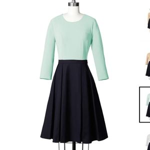 Project Gravitas Marvelous Mary half sleeve long sleeve fit and flared dress. Mo